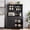 Black Wood Grain, variant on EastVita Modern Pantry Cabinet for Home Kitchen-Freestanding Storage Cupboard-Buffet Hutch with Premium Accessories Easy Assembly Black Wood Grain