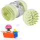 thumbnail image 1 of Cepillo de baño para mascotas, cepillo para perros con 2 cabezales de cepillo de silicona suave, dispensador de masaje de champú para mascotas para el cuidado de mascotas, cepillo de ducha p, 1 of 5