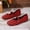 Red, variant on Fnooota Women's Flats, Square Toe Lightweight Soft Sole T-Strap Non-slip Ladies Flat Shoes Sky Blue Size 9.5