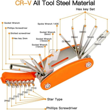 SHAOSZC Upgrade your ride with this efficient versatile and durable multitool for seamless maintenance on the go. Stay ahead of the curve and avoid mechanical issues with this essential