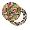 thumbnail image 2 of KLL Colrful Tropical Leaves Round Bar Chair Cushion Cover 14 inch ,Bar Stool Protector with Elastic, Soft Washable, 2 of 6