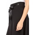 thumbnail image 5 of Women's Solid A-line Casual High Waist Bow Tie Belted A Line Midi Knee Length Skirts, 5 of 6