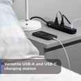 thumbnail image 4 of GE Surge Protector Power Strip with USB Ports, 3 FT Braided Extension Cord, 490 Joules, 4 Outlet Extender, 1 USB C, 1 USB A, Flat Plug, Black, 84467, 4 of 10