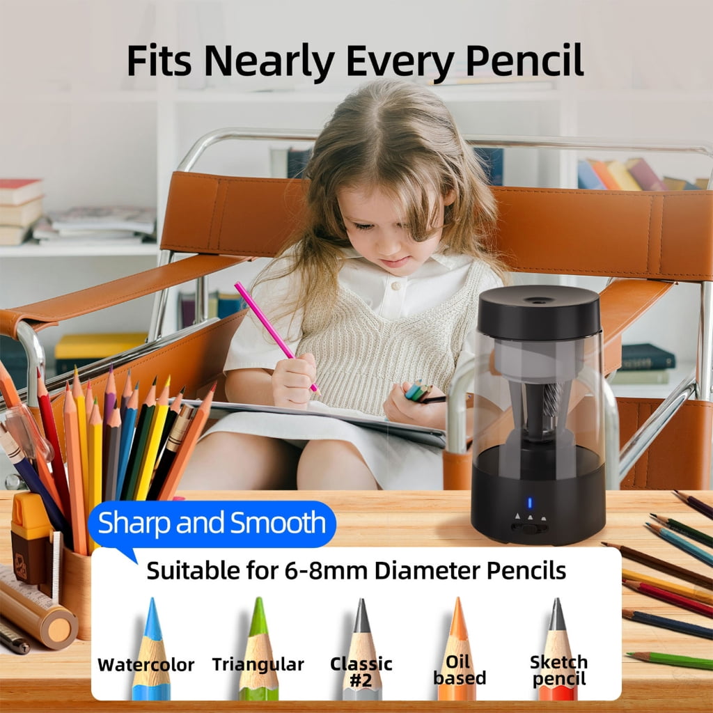 Battery Operated Pencil Sharpener Rapid Charging Type C Connection