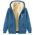 thumbnail image 5 of Bibifish Womens Fleece-Lined Full Zip Hoodies With Butterfly Print Hoodies With Side Pockets Relaxed Fit Casual Spring Daily Warm Wear Pullover Tops, 5 of 5