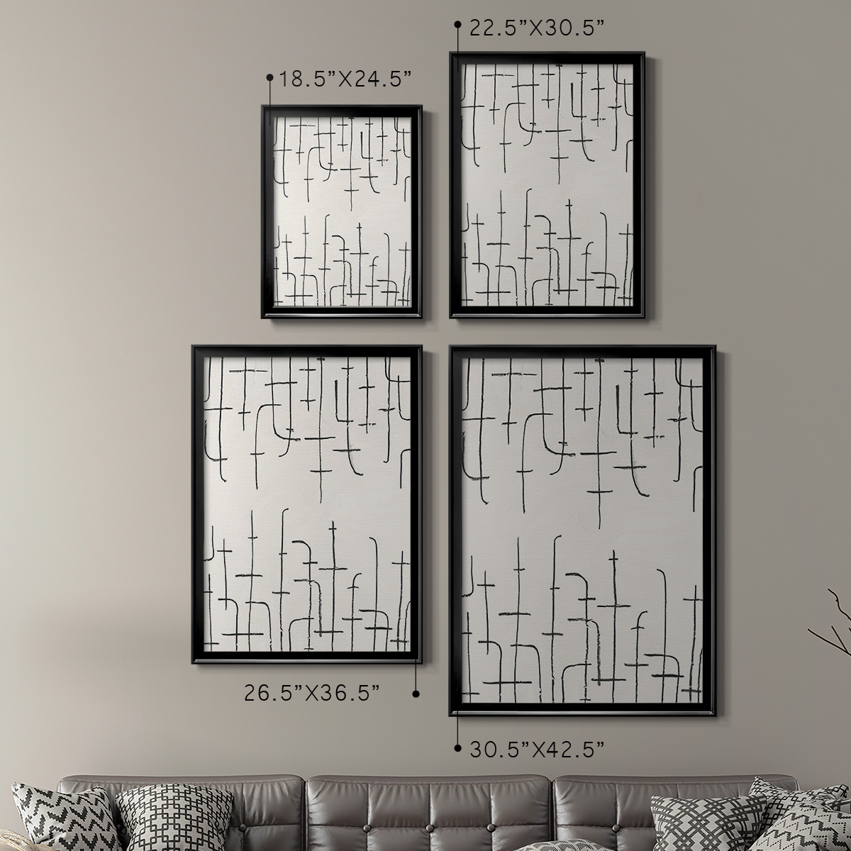 Vertical Arrangement I Premium Framed Print, in Gold, Black, or Silver - Ready to Hang