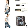 thumbnail image 3 of ZUXONGSY Aztec Wolf Rose Print Bucket Bag Tote Purse Set for Women Casual Crossbody Hobo Bag with Wallet Set Fashion Shoulder Bag with Leather Wallet for Shopping, 3 of 4
