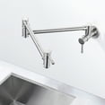 thumbnail image 2 of WOWOW 23.5-inch Wall Mount Folding Stretchable Pot Filler Faucet with Double Handle in Polished Chrome, 2 of 7