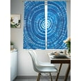 thumbnail image 4 of Blue Tie Dye Art Sheer Curtains 63 Inches Long 2 Panels Abstract Watercolor Dyeing Light Filtering Semi Sheer Window Curtains Drapes for Bedroom Living Room 52"x63", 4 of 7