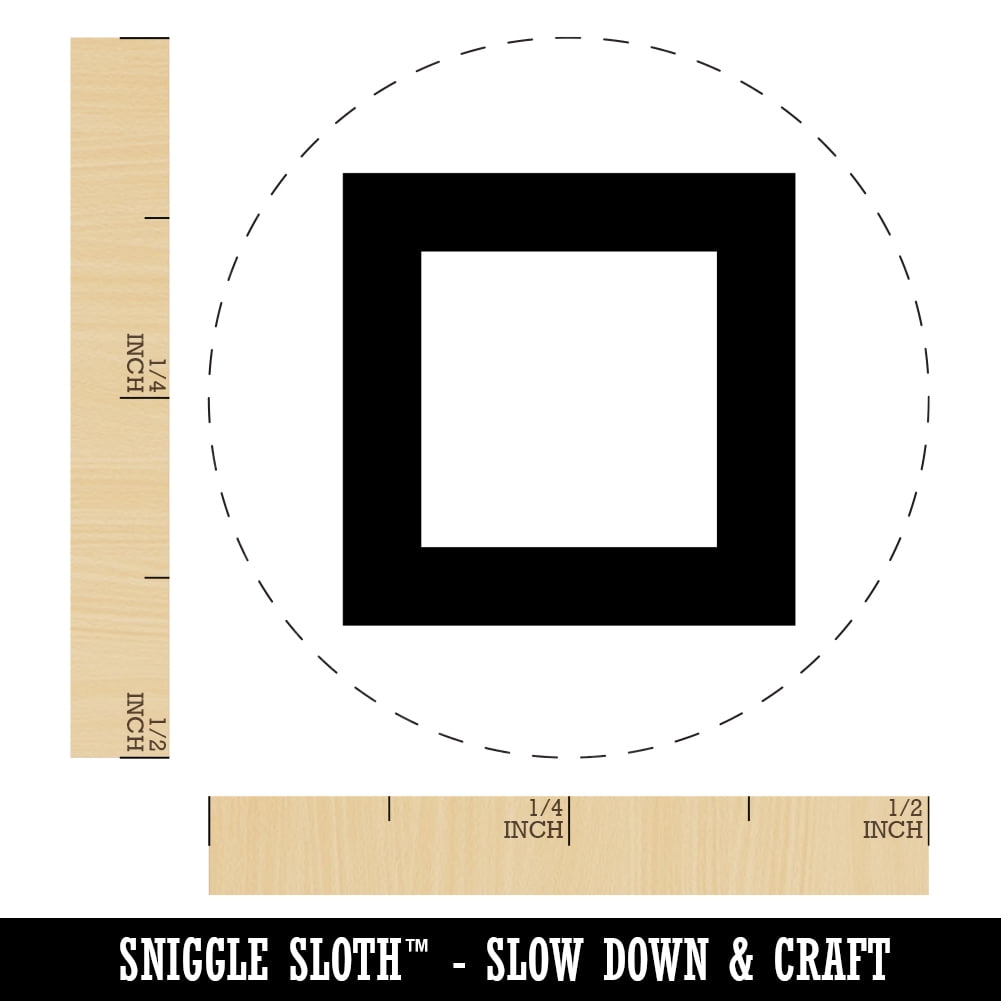 Square Box Self-Inking Rubber Stamp Ink Stamper - Black Ink - Mini 1/2 Inch