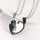 thumbnail image 5 of Collar a juego de rompecabezas, corazón de acero inoxidable chapado en oro, gato/Y, 5 of 5