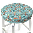 thumbnail image 3 of Daiia Sea Lighthouse Stool Covers Round,Round Bar Stool Covers Waterproof Bar Chair Covers Washable Stool Cushion Slipcover for 12-14 Inch Chair-, 3 of 7
