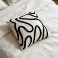 thumbnail image 5 of Throw Pillow Cover Minimalist Line Embroidered 17.71 Inch Cushion Case for Sofa Bed Living Room Bedroom Neutral Home Decor Modern Boho Farmhouse Pillow Cover Clean Layered Look Decorative Pillow Case, 5 of 6