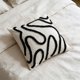 thumbnail image 5 of Minimalists Line Embroidered Pillow Cover Black Khaki Beige 17.71x17.71 Inches Soft Cottons Decorative Cushion Case For Living Room Bedroom Sofa, 5 of 6
