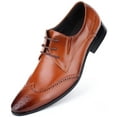 thumbnail image 2 of Mio Marino Men’s Slick Wingtip Leather Dress Shoes, 2 of 6