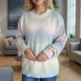 thumbnail image 6 of Women Long Sleeve Casual Gradient Slip Knit Sweater Basic Outfits Winter Clothing Fashion Fall Clothes, 6 of 7