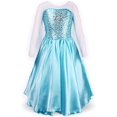 thumbnail image 1 of Vestidos de Elsa para niñas, ropa de Cosplay para niños, Vestido de princesa Anna, Vestido de reina de la nieve, Disfraces para niños, fiesta de cumpleaños, Rapunzel Fivean unisex, 1 of 2