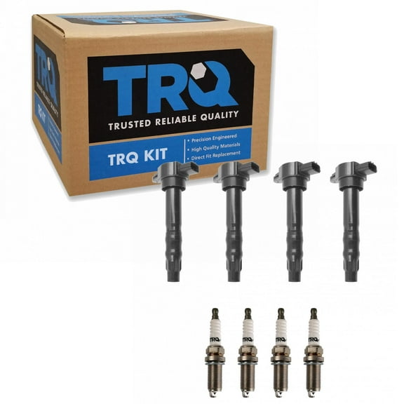 TRQ Ignition Coil & Iridium Spark Plug Kit Set for Mitsubishi New ICA71845