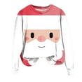 thumbnail image 4 of Kaprioy Womens Cute Christmas Sweatshirts Oversized Long Sleeve Casual Santa Claus Prints Pullover Fall Fashion Clothing White, XXL, 4 of 6