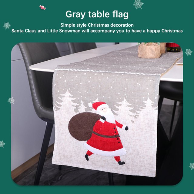 ziyahi Christmas Table Runner Home Restaurant Tabletop Decoration Prop Indoor Scene Layout Dining Tables Covers Desktop Mat Decorations