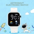 thumbnail image 4 of NovaStitch Square Large Screen Silicone Strap Digital Watch, Electronic Wristwatch with Time Year Display, Casual Sport Wrist Watch for Teens - White, 4 of 7