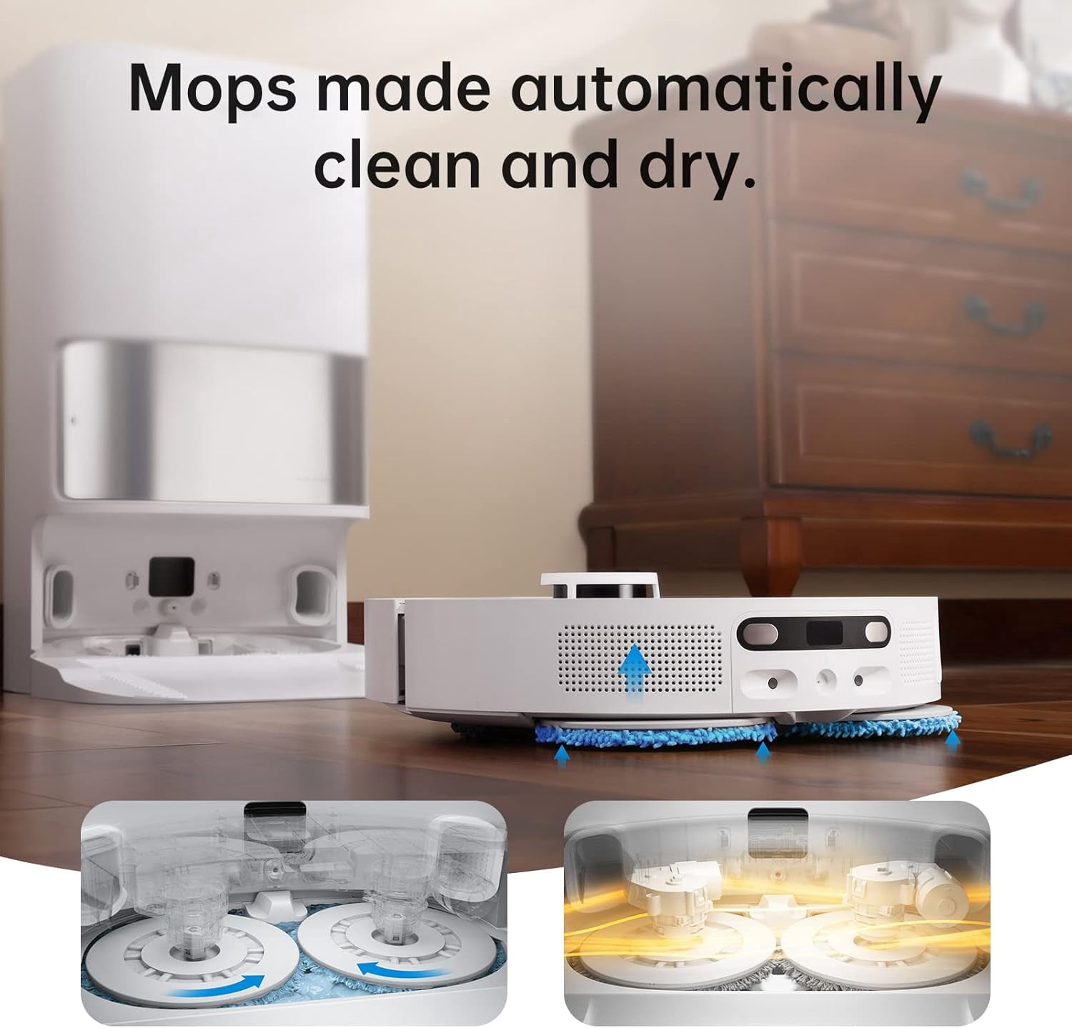 Dreame L10s Ultra Robot Vacuum Cleaning Bundle, 3 Extra Dust Bags, Auto Mop Cleaning and Drying, Self-Refilling and Self-Emptying Base for 60 Days of Cleaning, 5300Pa Suction and AI Navigation