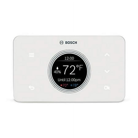 Bosch Thermotechnology BCC50 Wi-Fi Thermostat-Works with Alexa and Google Assistant, All-in-One, Touch Screen, Safety Control, Smart Home, White