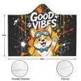 thumbnail image 3 of Good Vibes Corgi Wearable Blanket Hoodies for Women Men Adults Corgi Lovers Soft Warm Cute Cartoon Corgis Hooded Blankets for Couch Bed Decor 60x80 Inch, 3 of 5