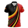 thumbnail image 3 of Soccer Cup 2026 Polo Shirt for Men, Short Sleeve Button Collar Deutschland Jersey Tee with German Flag Print - Breathable Summer Fan Top for Match Day & Casual Wear Red XL, 3 of 5