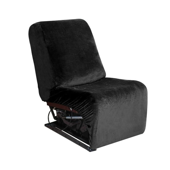 CJC Velvet Single Seat Cover for 5-Seat Recliner Sofa, Black