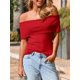 thumbnail image 2 of Jersey Imily Bela de punto con hombros descubiertos para mujer, rojo, 2 of 2