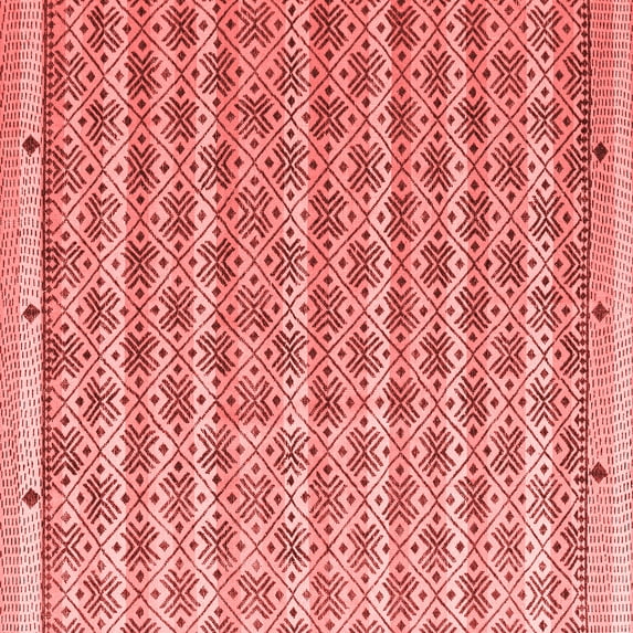 Ahgly Company Indoor Square Abstract Red Modern Area Rugs, 5' Square