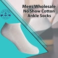 thumbnail image 5 of SOCKS'NBULK Mens Wholesale Bulk No Show Ankle Socks, Big And Tall Cotton Sport Athletic Sock Size 13-16, 5 of 7