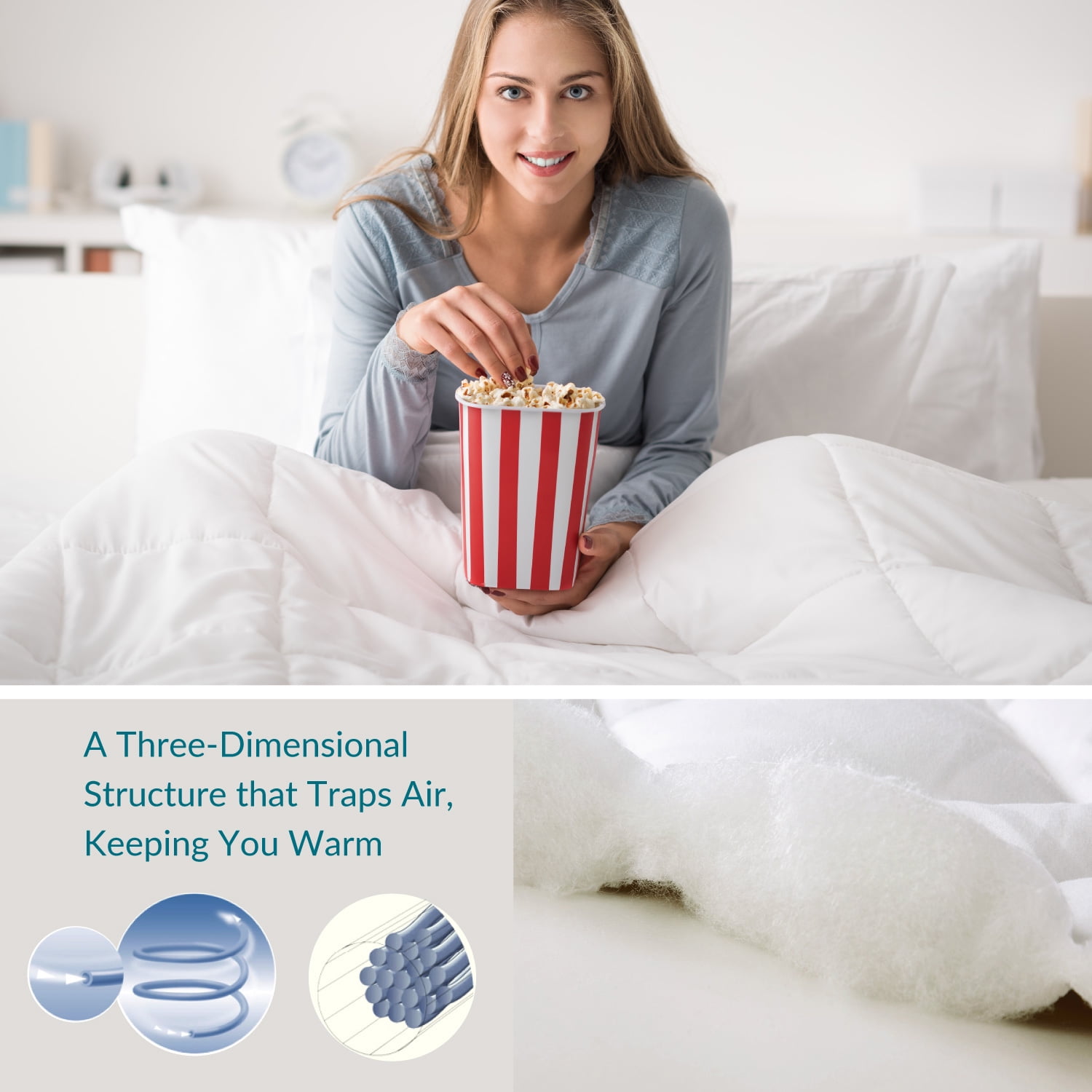 700+ Fill Power 50oz Fill Lightweight Duvet Insert Bedsure White Down Comforter Queen Size Down Proof with Corner Tabs for Fall//Winter 100/% Cotton Cover Hypoallergenic