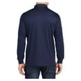 thumbnail image 2 of Yellow Rooster Men's Long Sleeve Micropique Sport-Wick Polo Shirt True Navy L, 2 of 8