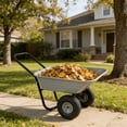 thumbnail image 2 of Auto Beyond Two-wheeled barrow, Home Utility Garden Cart, Large Heavy Duty Yard Cart for Gardening & Planting, Lawn, Farm, Construction Site, Gray, 2 of 5