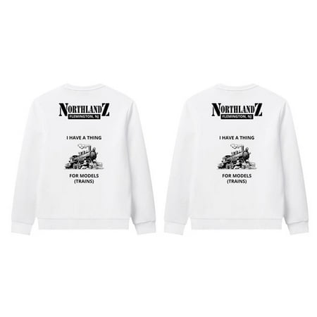 

NORTHLANDZ Trains Graphic Warm Sweatshirt 100% Cotton Crew-Neck Long Sleeve Soft Pullover Sweatshirt White – 2T