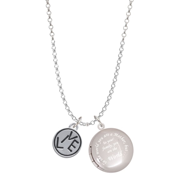 Delight Jewelry Silvertone Live in Circle To the World You are a Mother Locket Necklace