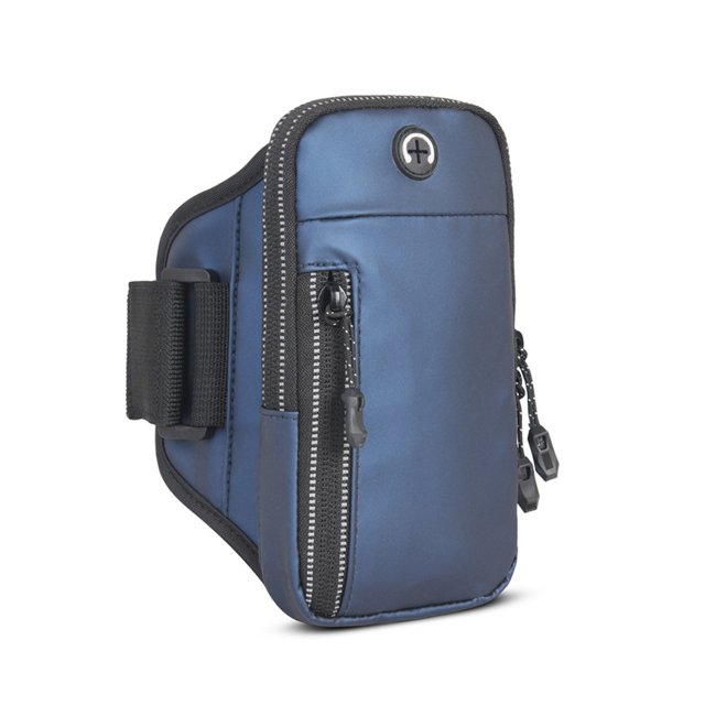 Hukapapa Bolso de brazo para teléfono celular para deportes al aire libre de fibra de poliéster para hombres y mujeres para correr fitness bolso para teléfono celular azul