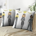 thumbnail image 4 of LALILO Throw Pillow Covers Card African Afro American Woman Artwork Blue Cushion Cover 18" x 18", 2 Pack, 4 of 6