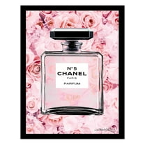 Fashion Floral Glam Perfume Bottle - Framed Print