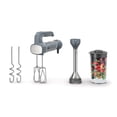 thumbnail image 1 of Ninja CI105BRN Foodi Power Mixer System, batidora de inmersión de 750 vatios de pico y batidora de mano, batidores EasyGlide, ganchos de masa, recipiente de mezcla de 3 tazas, gris sal marina, 1 of 5