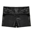 thumbnail image 3 of inlzdz Girls Sparkle Solid High Waist Biker Dance Short Gymnastics Volleyball Tumbling Athletic Shorts Black 4, 3 of 6
