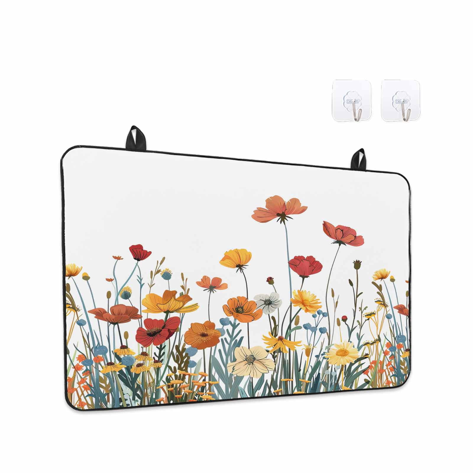 Spring Floral Stove Top Cover for Electric Stove, Heat-proof & Non Slip Glass Top Stove Cover Protector, Watercolor Elegant Botanical Summer Kitchen Flat Cooktop Rubber Mat 24x21 Inches