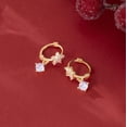 thumbnail image 5 of Sterling Silver Small Flower Hoop Earrings for Women Teens Tiny CZ Flower Small Hoop Earrings Huggie, 5 of 5