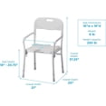 thumbnail image 2 of NOVA Medical Products Foldable Bath and Shower Chair with Arms and Back, U Shaped Front Design for Hygienic Cleaning, Seat Height Adjustable, Travel Folding Bath Seat Chair, White, Standard, 2 of 6