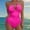 Pink, variant on Bzhegqhd Womens Bathing Suits Tummy Control,Women Solid Color Sexy Backless Strap Bikini Swimsuit
