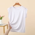 thumbnail image 2 of Asxite Tank Tops for Women Sleeveless Solid Color Soft Round Neck Ruffle Detail Casual Blouse, 2 of 5