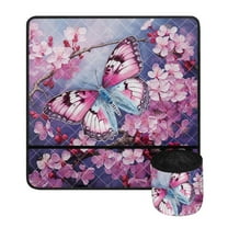 SEANATIVE Butterfly Sewing Machine Pad Organizer Cherry Blossom Muffling Mat Accessories with Small Cylinder Sewing Machine Mat Reduce Vibration and Noise for Most Machines