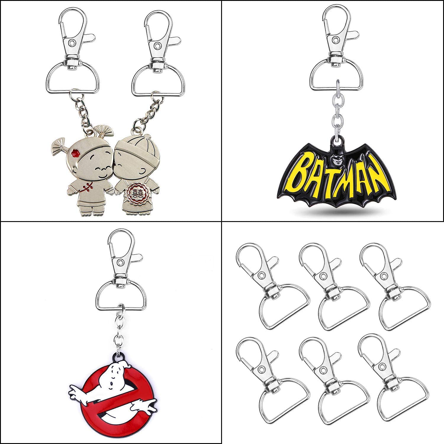 ABCISI 100 Pack Lobster Claw Clasps for Keychains, 3/4 inch Lanyard Clips D Ring Swivel Clasp Hook, Metal Lobster Clasp for Key Chain, Crafts and Purse DIY Lanyard Making